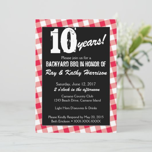 Uitnodigingstemplate voor jubileum picknick in de  kaart (Staand voorkant)