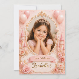 Uitnodigingstemplate voor prinsessenverjaardag (AA Kaart