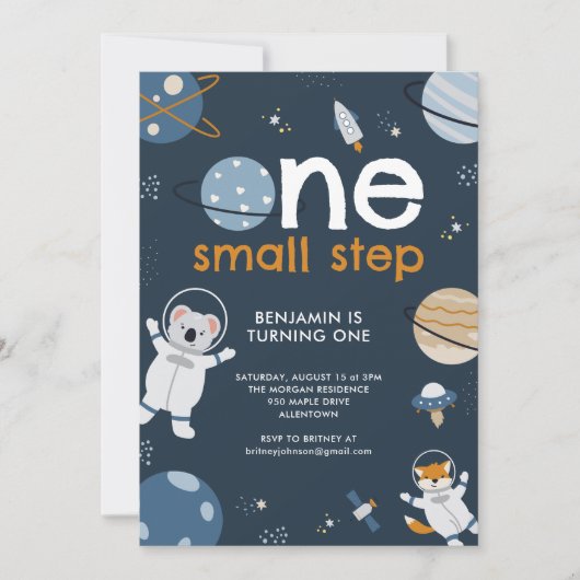 Uitnodigingsthema buitenruimte 1e verjaardag kaart (Voorkant)