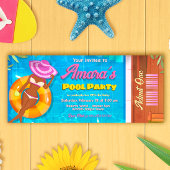 uitnodigingsticket voor poolparty kaart