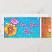 uitnodigingsticket voor poolparty kaart (Achterkant)