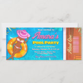 uitnodigingsticket voor poolparty kaart (Voorkant)