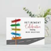 Uitnodigingswegtekens WHITE-naam Kaart (Staand voorkant)