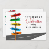 Uitnodigingswegtekens WHITE-naam Kaart (Voorkant / Achterkant)