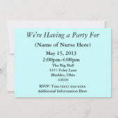 Uitnodigingsziekenhuisontwerp voor verpleegsters kaart (Achterkant)