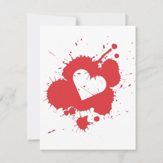 Uitnodigingtemplate 2 voor Splatter Heart (Bruilof Kaart (Voorkant)