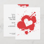 Uitnodigingtemplate 2 voor Splatter Heart (Bruilof Kaart (Voorkant / Achterkant)
