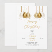 Uitnodigingtemplate voor kerstfeest kaart (Voorkant / Achterkant)