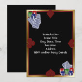 Uitnodigingtemplate voor pokerverjaardagsfeestje kaart (Voorkant / Achterkant)