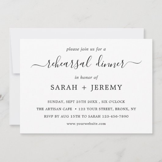 Uitnodigingtemplate voor repetitie diner 01 kaart (Voorkant)