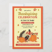 Uitnodigingtemplate voor Thanksgiving-feest Kaart (Voorkant)
