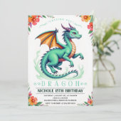 Uitnodigingtemplate voor verjaardagsfeestje Groene Kaart (Staand voorkant)