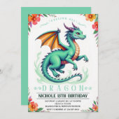 Uitnodigingtemplate voor verjaardagsfeestje Groene Kaart (Voorkant / Achterkant)