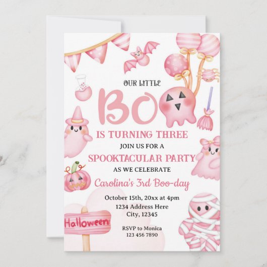 Uitnodigingtemplate voor verjaardagsfeestje op Hal Kaart (Voorkant)