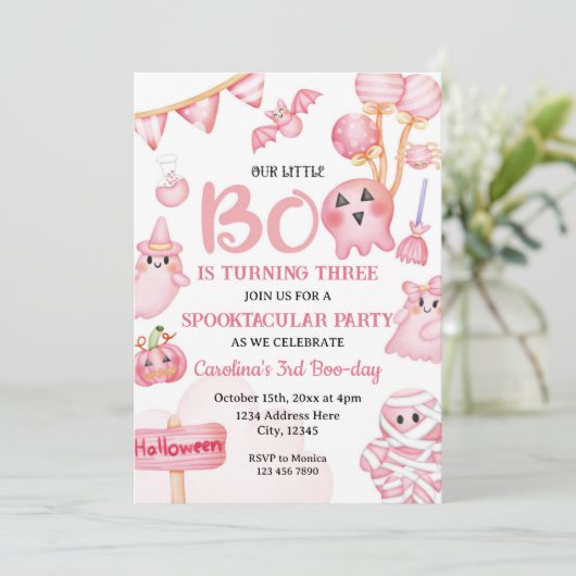 Uitnodigingtemplate voor verjaardagsfeestje op Hal Kaart (Staand voorkant)