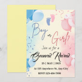 Uitnodigingtemplates voor geslachtsonthullingspart feestdagenkaart (Voorkant / Achterkant)