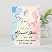 Uitnodigingtemplates voor geslachtsonthullingspart feestdagenkaart (Staand voorkant)