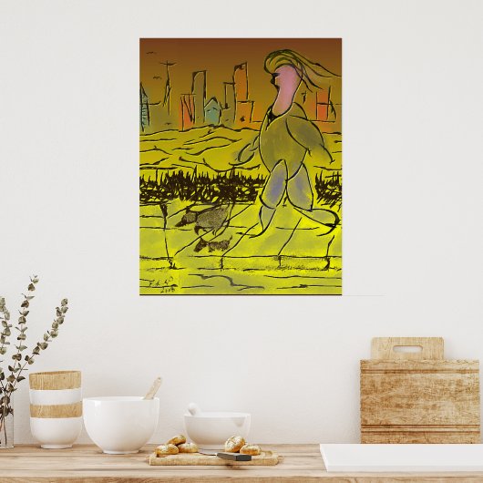 Uitoefening van de menselijke poster (Keuken)