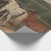 Uitoefening van koninklijke paarden (paardenkunst) cadeaupapier (Hoek)