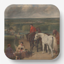 Uitoefening van koninklijke paarden (paardenkunst) papieren bordje