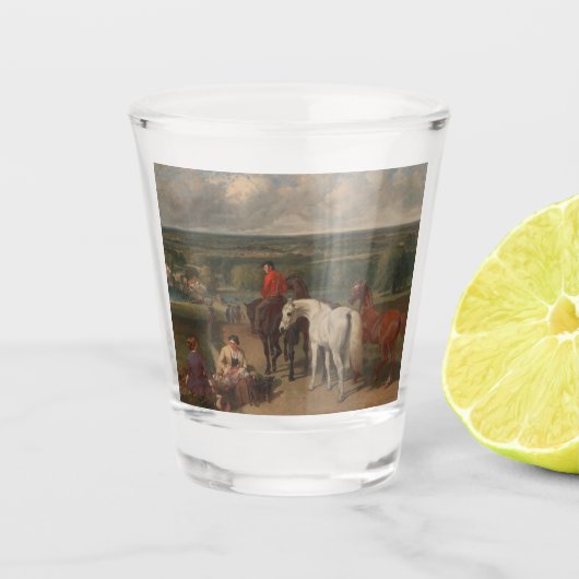 Uitoefening van koninklijke paarden (paardenkunst) shot glas (Voorkant)