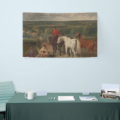 Uitoefening van koninklijke paarden (paardenkunst) spandoek (Beurs)