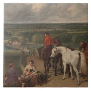 Uitoefening van koninklijke paarden (paardenkunst) tegeltje