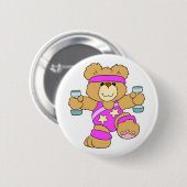 Uitoefening van Teddy Bear Ronde Button 5,7 Cm (Voorkant /achterkant)