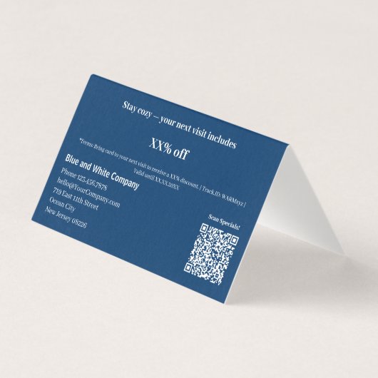 Uitpakken - Wintergevouwen Bedankt Korting Kaart (Achterkant)