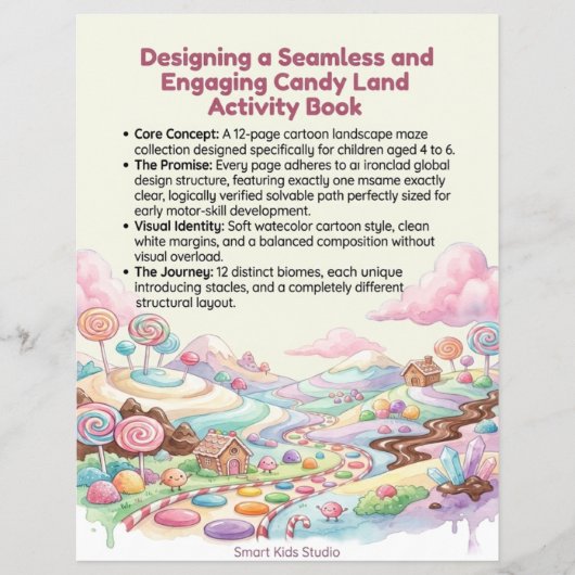 Uitprintbaar Candy Land Doolhof Activiteitenboek v Flyer (Voorkant)
