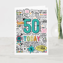 Uitprintbare verjaardagskaart voor je 50ste verjaa