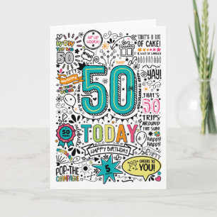 Uitprintbare verjaardagskaart voor je 50ste verjaa