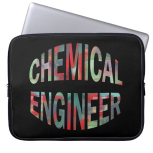 Uitpuilende tekst voor chemische ingenieur laptop sleeve
