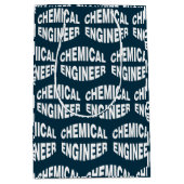 Uitpuilende Witte Chemische Engineer Tekst Medium Cadeauzakje (Voorkant)