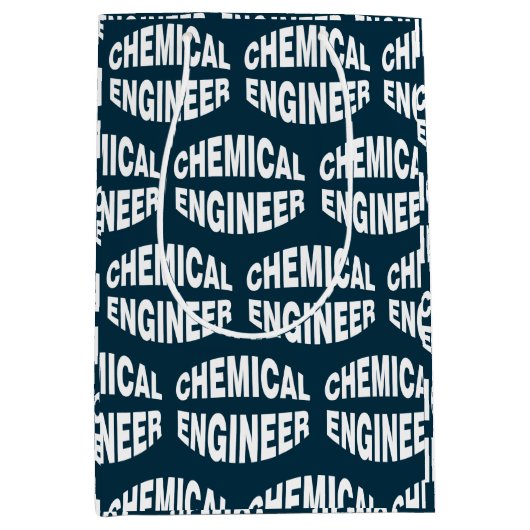 Uitpuilende Witte Chemische Engineer Tekst Medium Cadeauzakje (Voorkant)
