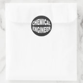 Uitpuilende Witte Chemische Engineer Tekst Ronde Sticker (Tas)