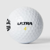 Uitpuilende zwarte chemische ingenieurstekst golfballen (Logo)