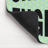 Uitpuilende zwarte chemische ingenieurstekst muismat (Hoek)