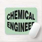Uitpuilende zwarte chemische ingenieurstekst muismat (Met muis)