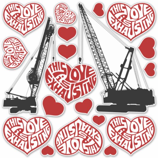Uitputtende Liefde Harten Sticker Set (Voorkant)