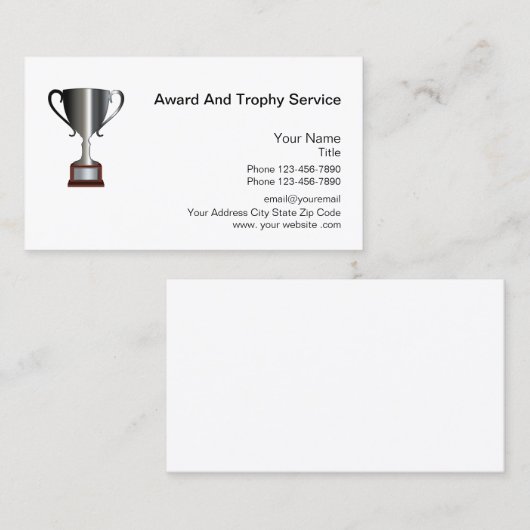 Uitreiking en trofeedienst visitekaartje (Voorkant / Achterkant)
