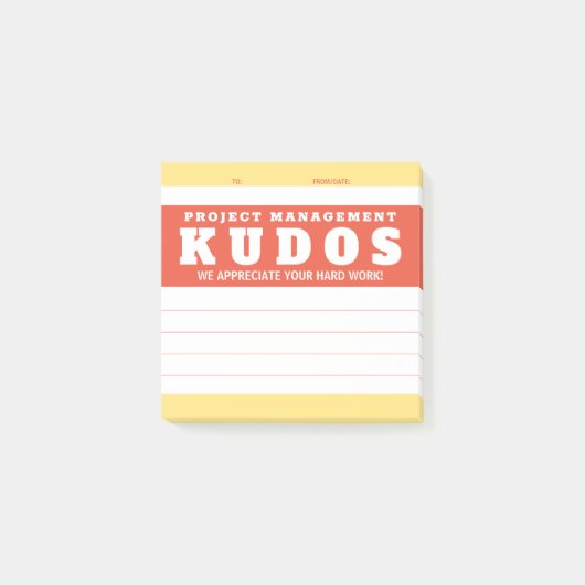 Uitreiking erkenning van projectbeheer Kudos Post-it® Notes (Voorkant)