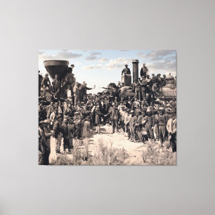 Uitreiking Golden Spike Railroad 1869 Canvas Afdruk