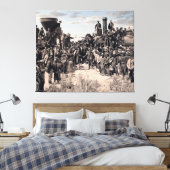 Uitreiking Golden Spike Railroad 1869 Canvas Afdruk (Insitu (Slaapkamer))