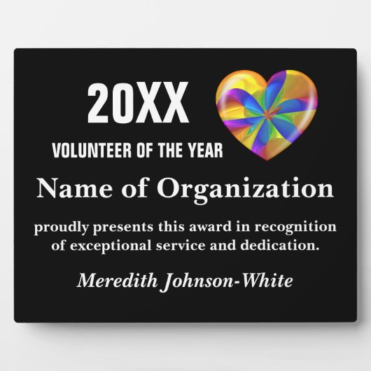 Uitreiking vrijwilliger van het Jaar Fotoplaat (Voorkant)
