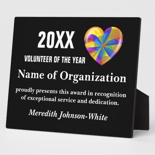 Uitreiking vrijwilliger van het Jaar Fotoplaat (Zijkant)