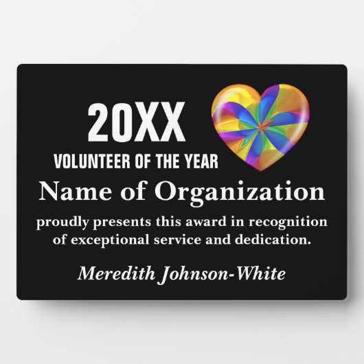 Uitreiking vrijwilliger van het Jaar Fotoplaat (voorkant)