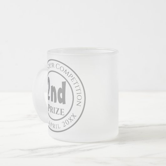 Uitreiking wedstrijd 2e prijs Trophy bekroond glas Matglas Koffiemok (Voorkant links)