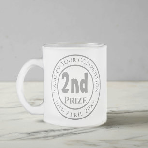 Uitreiking wedstrijd 2e prijs Trophy bekroond glas Matglas Koffiemok