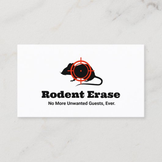 Uitroeier van muis met knaagdierbestrijding visitekaartje (Voorkant)